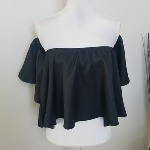 Black off the shoulder top